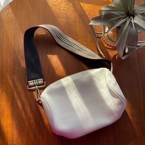 Burberry Cylinder White Leather Bag